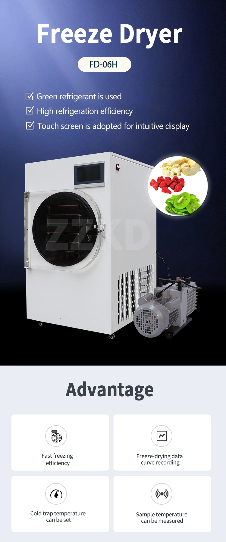 Home Freeze Dried Food Vacuum Lyophilizer Price Fruit Mini Vegetable Freeze Drying Machine Freeze Dryer with CE Proved